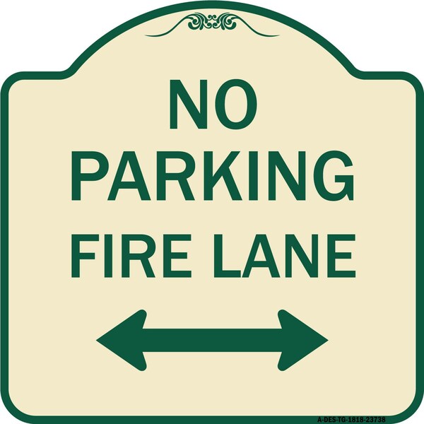 Signmission No Parking Fire Lane W/ Bidirectional Arrow Heavy-Gauge Aluminum Sign, 18" x 18", TG-1818-23738 A-DES-TG-1818-23738 - main